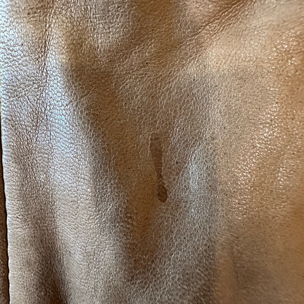 Fringed Leather Skirt - Olive Green Vintage - Picture 7 of 9